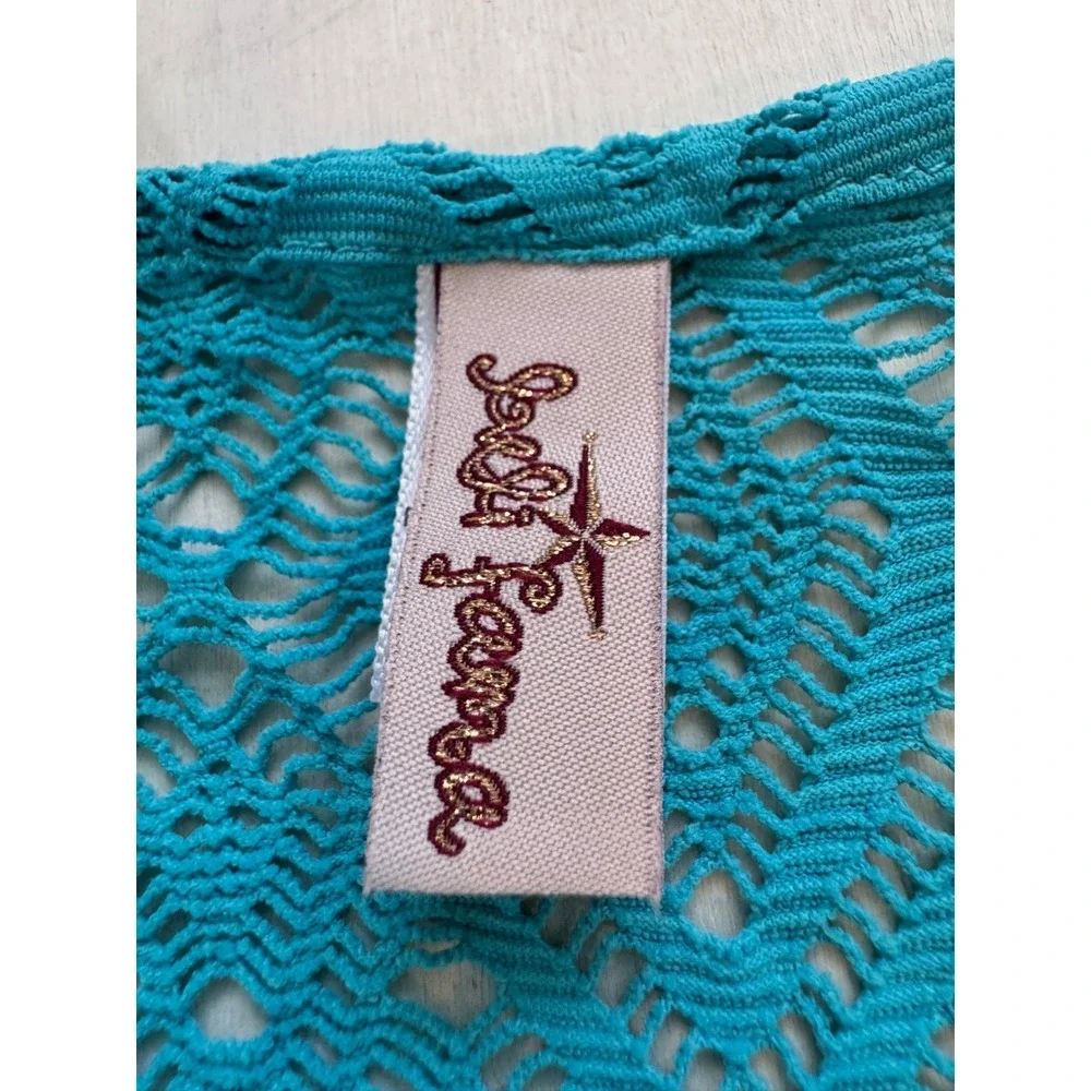 Luli Fama Miami South Beach Dress S Aruba Blue Swimsuit Cover Blue crochet